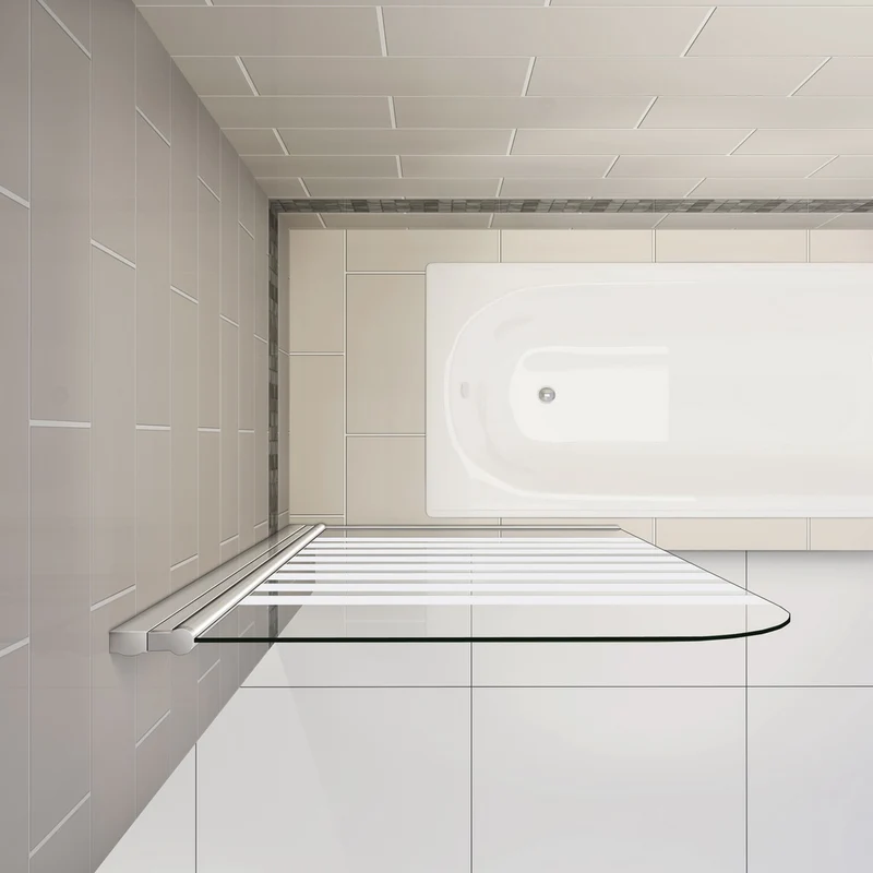 Panel/ pantalla baño 800x1400mm Easyclean Vidrio transparente 180 ° Pivot