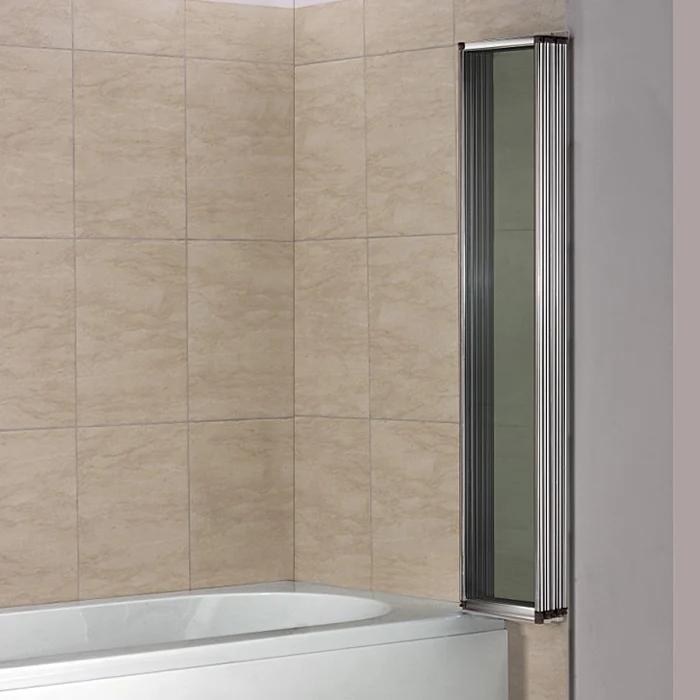 Mamparas Bañera Tina Pantalla Cristal 4mm Biombo 5 veces Plegable vidrio templado Baño Ducha 120x140cm