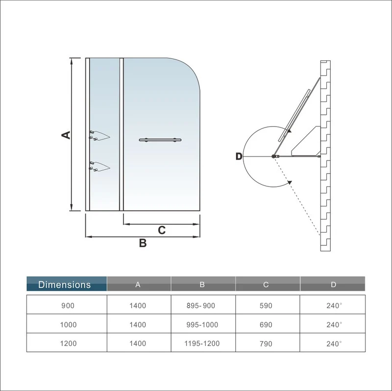liquidacion Mamparas/Pantalla de Bañera Biombo Plegable para Ducha y Baño