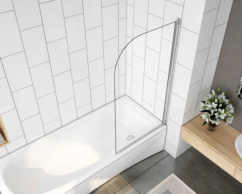 Mampara de bañera Abatible Simple de 1 Hoja 180 grados 70x140cm