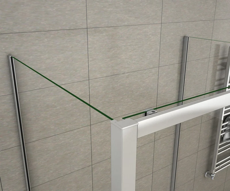 Cabina de Ducha Mampara Baño Rectangular Puerta Corredera con dos Panales de Vidrio Templado 5 MM