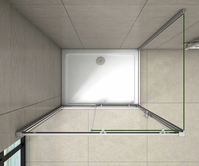Cabina de Ducha Rectangular Puerta Corredera Cristal Templado 5 MM