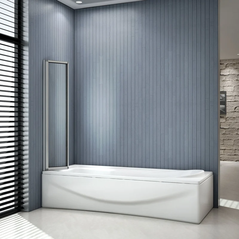 Mamparas de Bañera Biombo Plegable Cristal 4mm Cromado - 4 cristale plegable 100x140cm