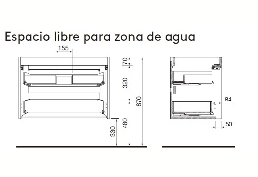 Mueble de baño con encimera de madera Attila Salgar