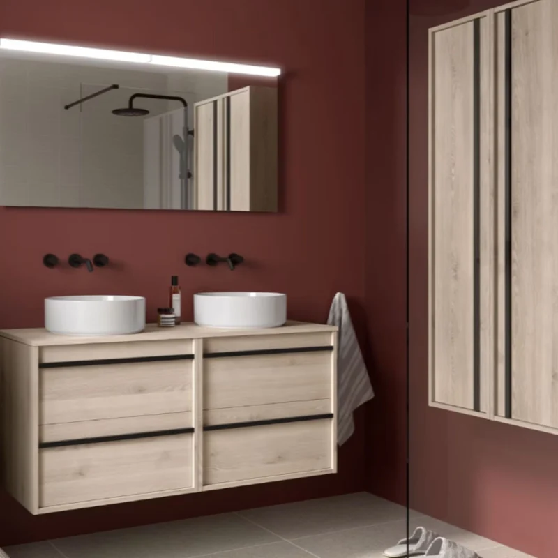 Mueble de baño con encimera de madera Attila Salgar 140 cm