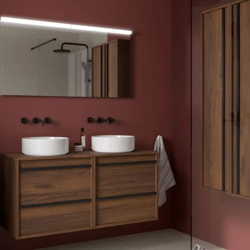 Mueble de baño con encimera de madera Attila Salgar 140 cm