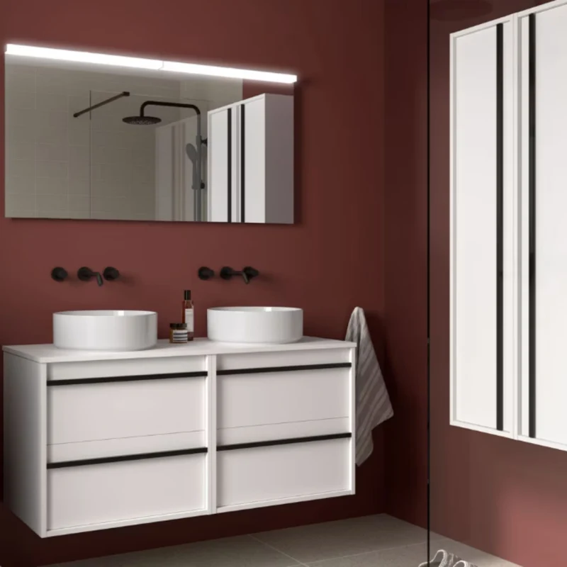 Mueble de baño con encimera de madera Attila Salgar 140 cm