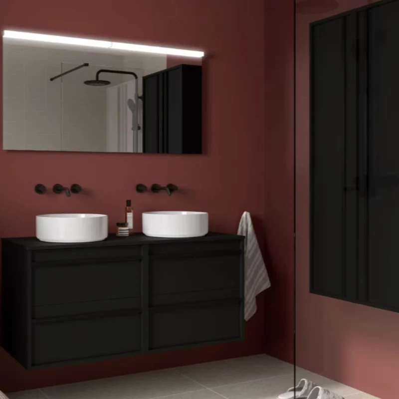 Mueble de baño con encimera de madera Attila Salgar 140 cm