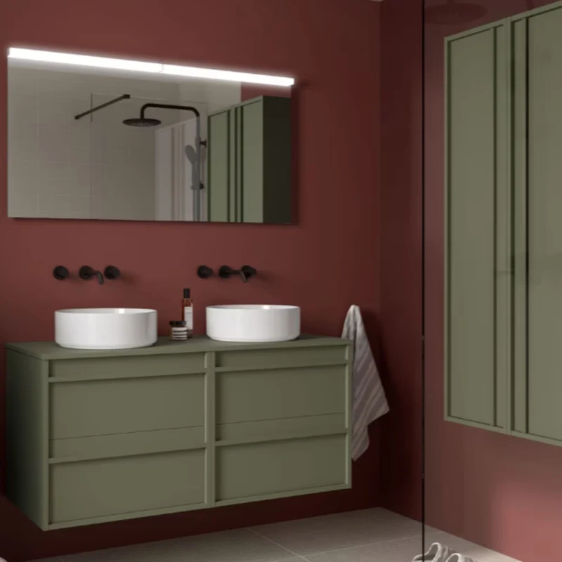 Mueble de baño con encimera de madera Attila Salgar 140 cm
