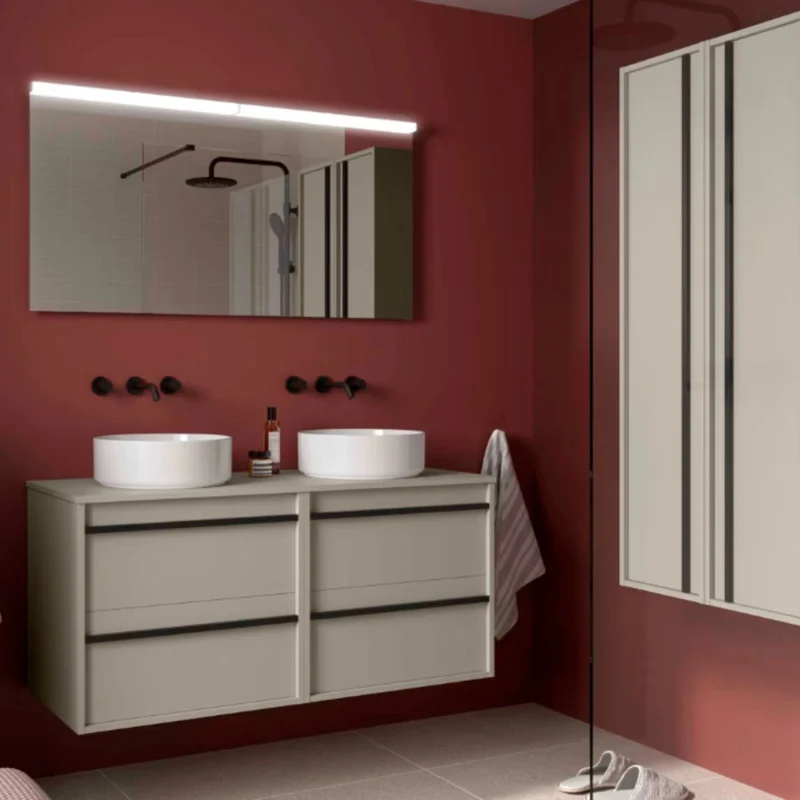 Mueble de baño con encimera de madera Attila Salgar 120 cm