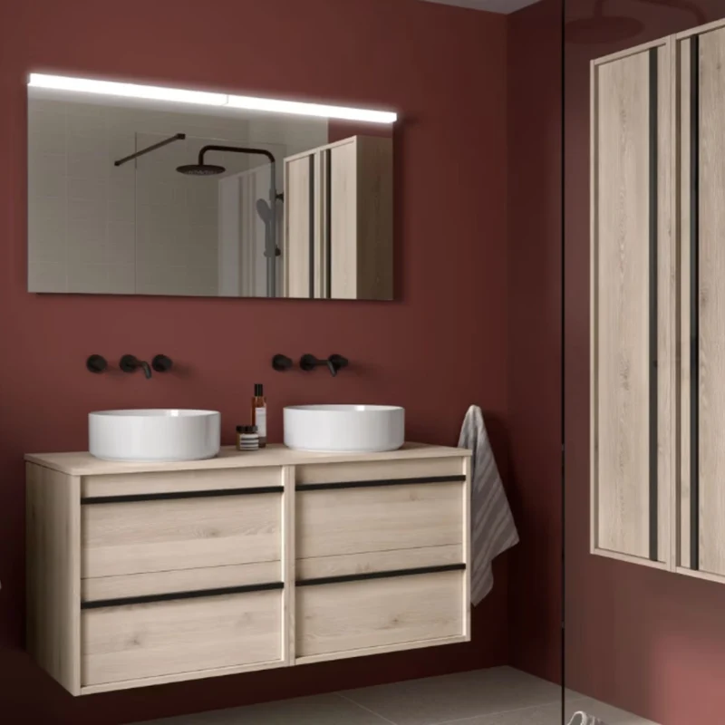 Mueble de baño con encimera de madera Attila Salgar 120 cm