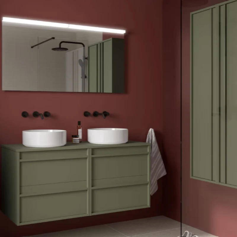Mueble de baño con encimera de madera Attila Salgar 120 cm