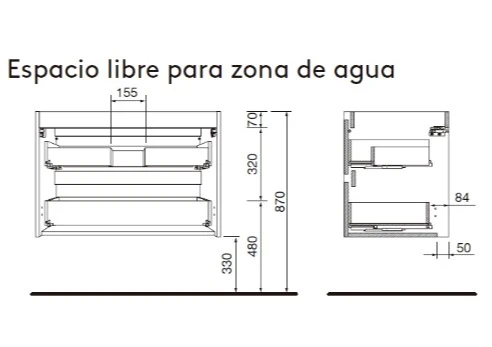 Mueble de baño con encimera de madera Attila Salgar 120 cm
