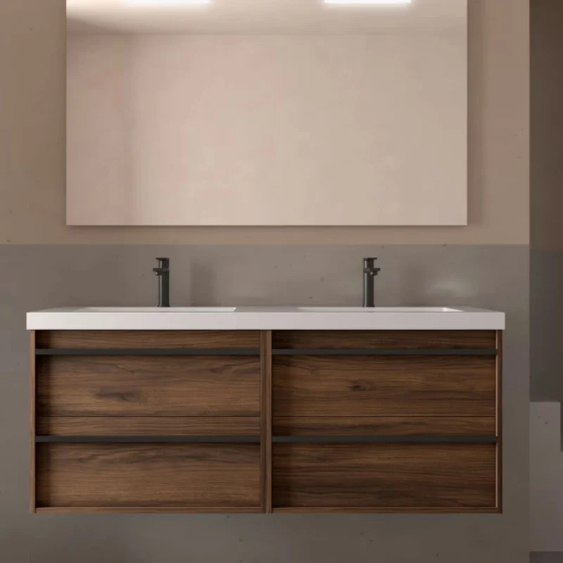 Conjunto mueble de baño Attila Salgar 140 cm con 4 cajones