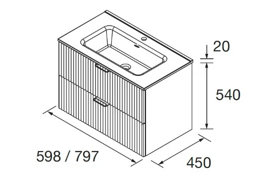 Conjunto mueble de baño Biba Salgar con lavabo Ibon
