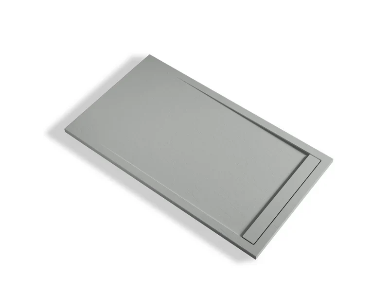 Plato de Ducha de Resina Gris Claro con Desagüe Oculto