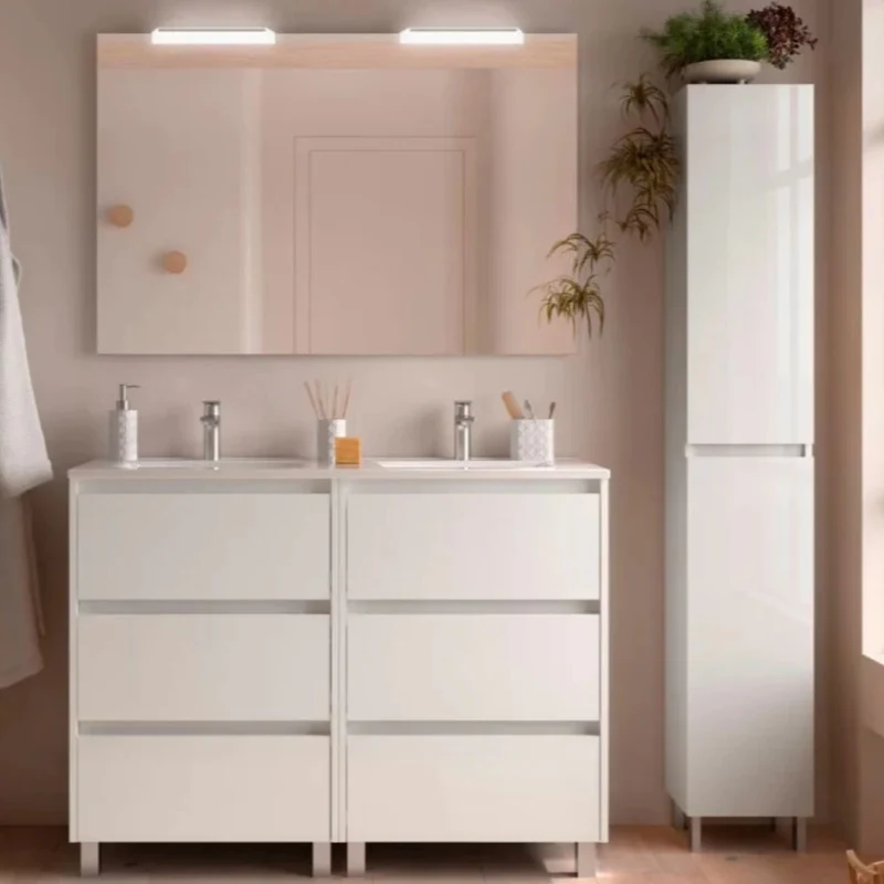 Conjunto mueble de baño Noja Salgar 6 cajones con patas