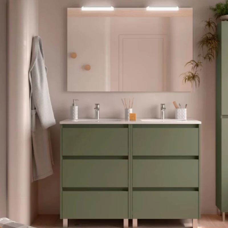 Conjunto mueble de baño Noja Salgar 6 cajones con patas