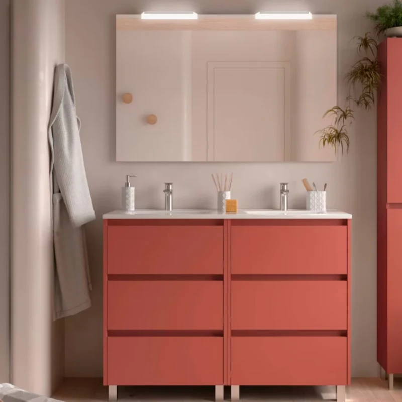 Conjunto mueble de baño Noja Salgar 6 cajones con patas