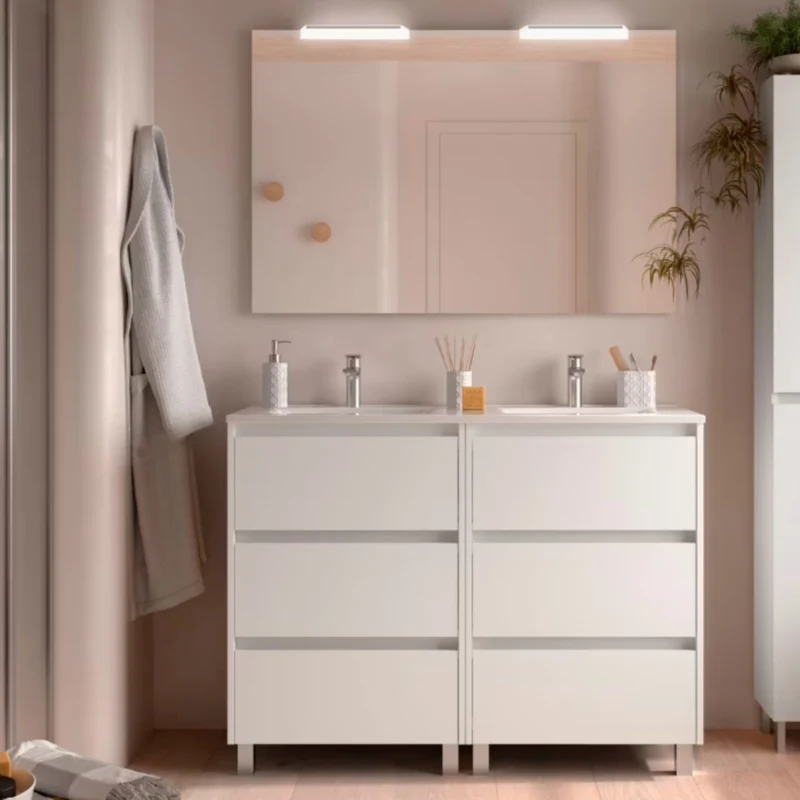 Conjunto mueble de baño Noja Salgar 6 cajones con patas