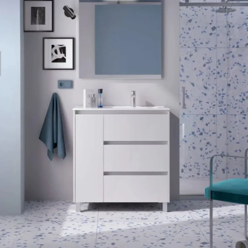 Conjunto mueble de baño Noja Salgar Con Patas y 3 cajones + Espejo