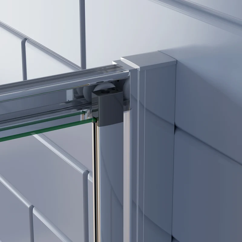 Mampara de Ducha Plegables ,frontal 2 hojas plegables + panel fijo lateral Cristal Templado 5mm
