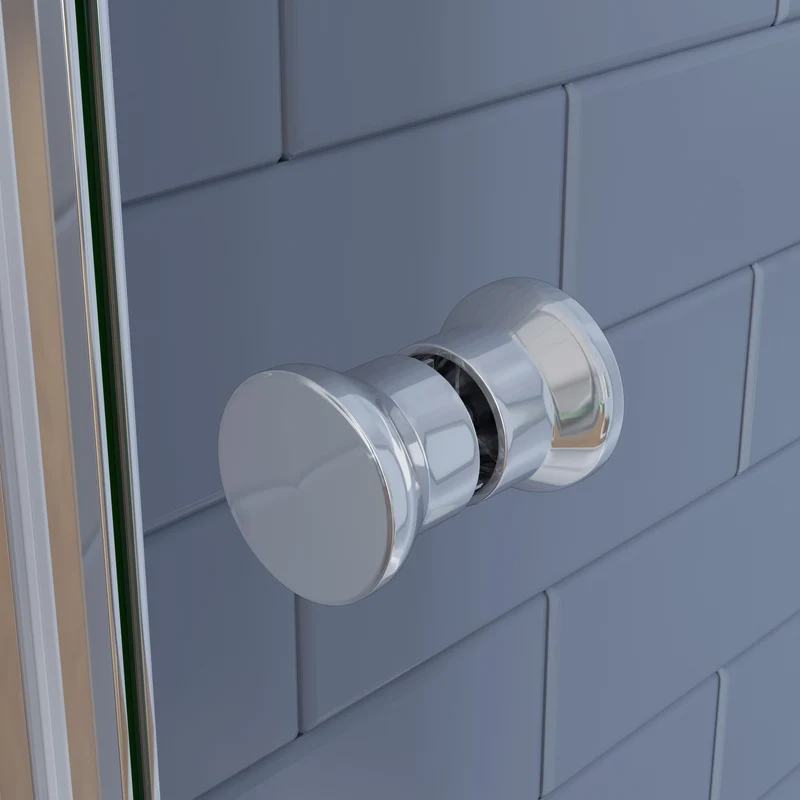 Mampara de Ducha Plegables ,frontal 2 hojas plegables + panel fijo lateral Cristal Templado 5mm