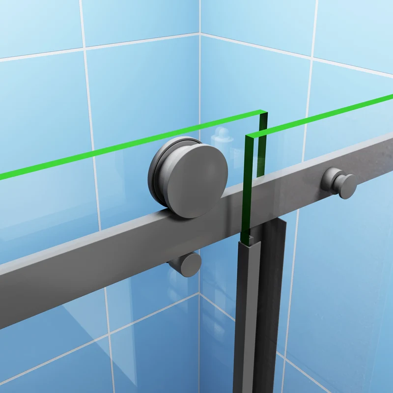Cabina de ducha 200cm corredera Cabina de ducha PERFIL NEGRO MATE Vidrio templado 8 MM Antical