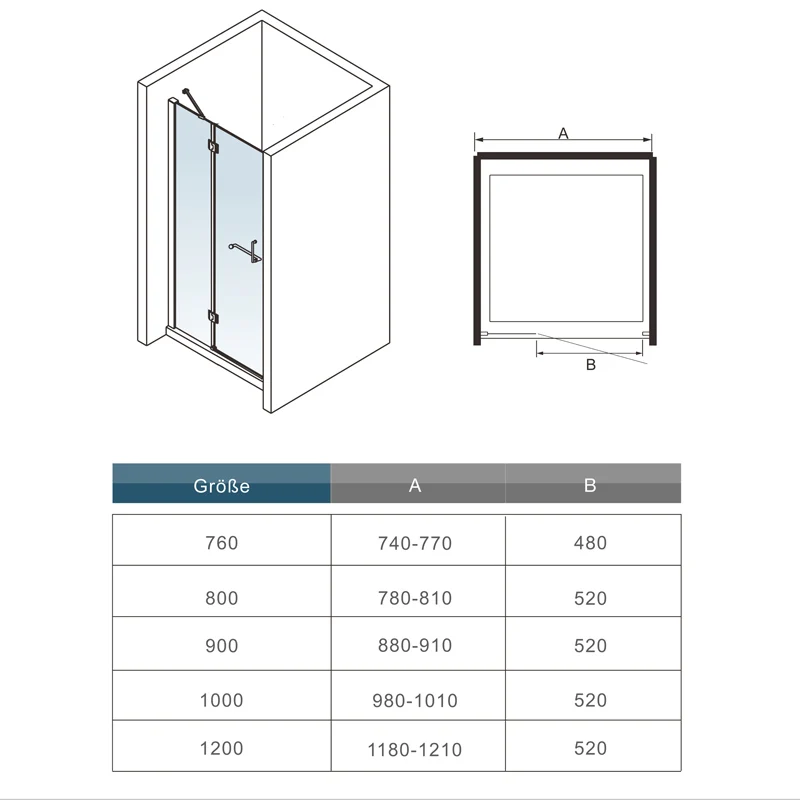 liquidacion Mampara Pantalla de ducha puerta de bisagra 8mm Easyclean vidrio