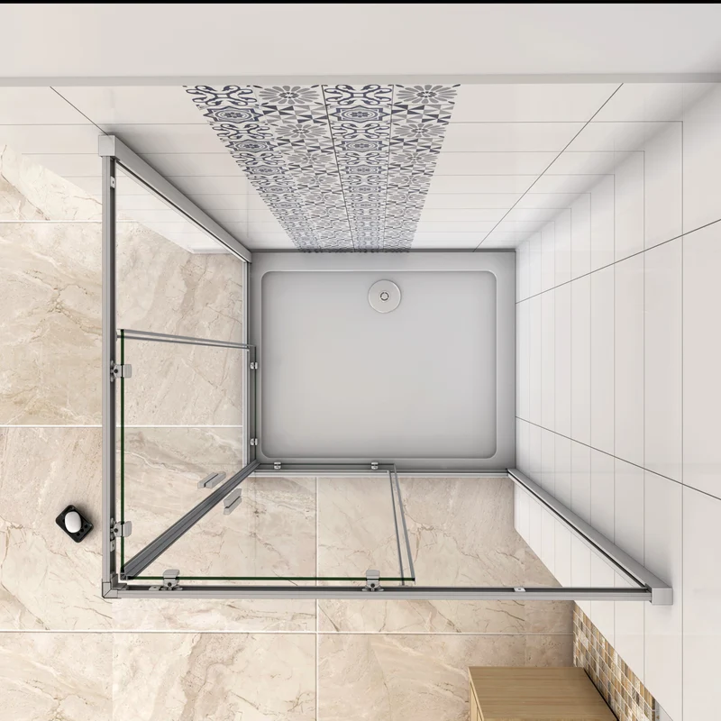 185 cm de altura Mampara de ducha de Puertas Correderas apertura Central