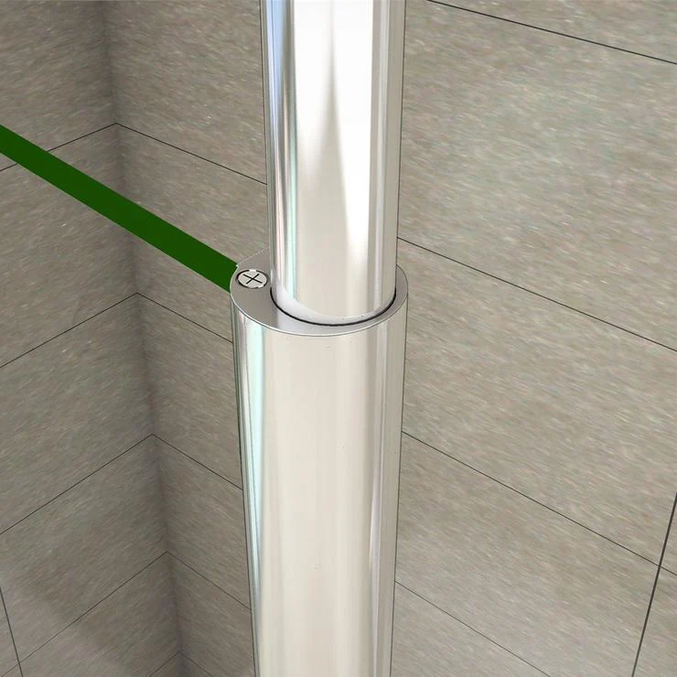 Mampara de ducha Panel Fijo con Barra a Techo, Cristal Templado Transparente Antical 8mm