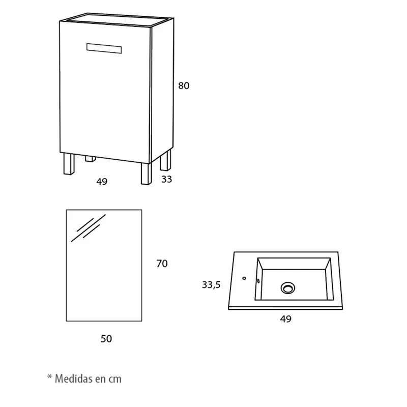 Mueble de baño con patas modelo Sky