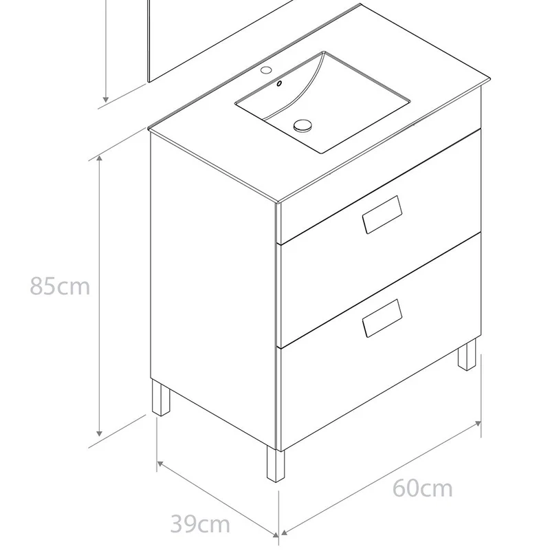 Mueble de baño con patas modelo Chipra