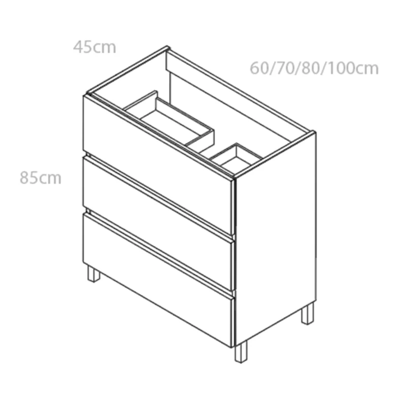 Mueble con patas modelo Milan