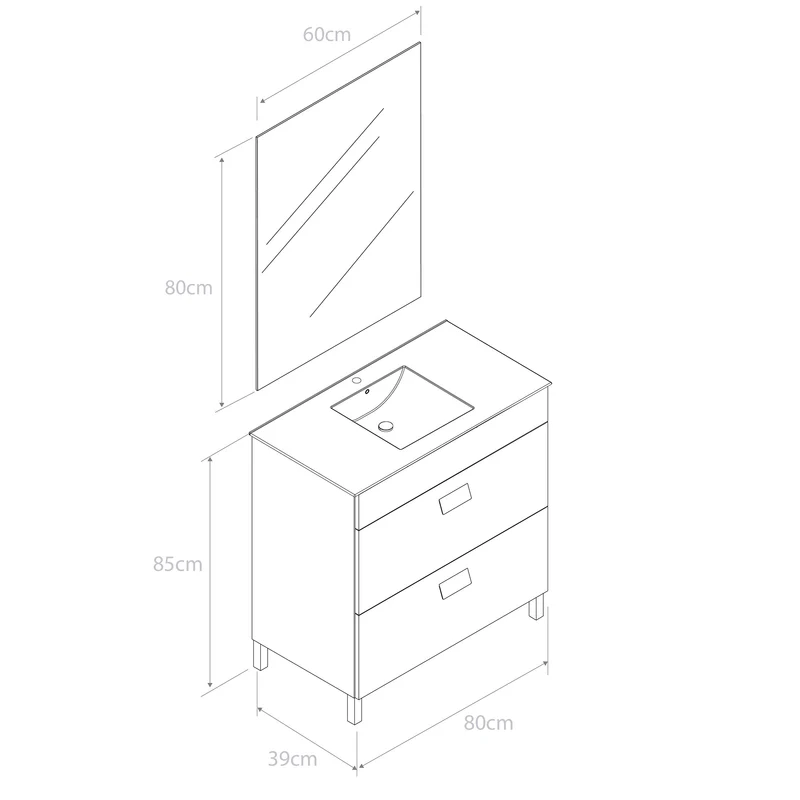 Conjunto completo de baño modelo Chipra