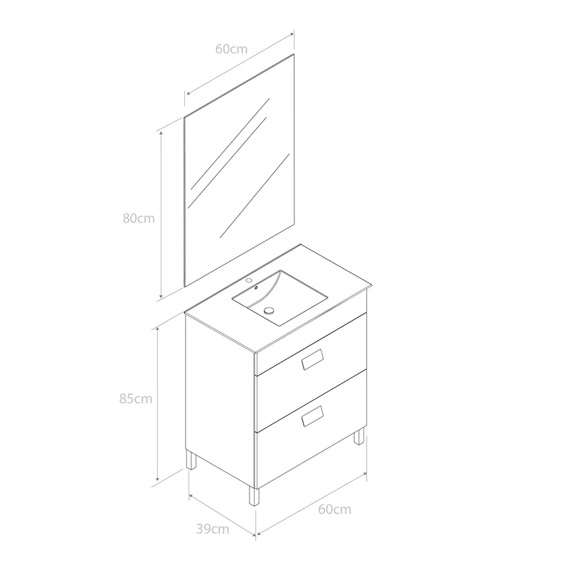 Conjunto completo de baño modelo Chipra