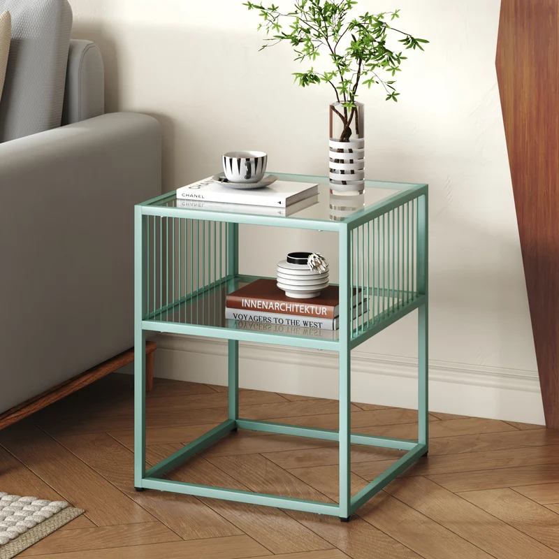 Mesa auxiliar Tronevn con tablero de vidrio [en.casa]