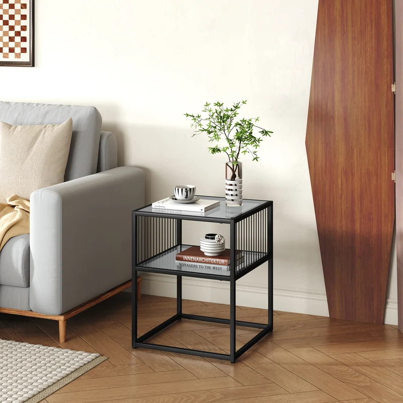 Mesa auxiliar Tronevn con tablero de vidrio [en.casa]