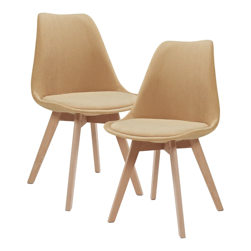 Silla de comedor Fläten juego de 2 [en.casa]