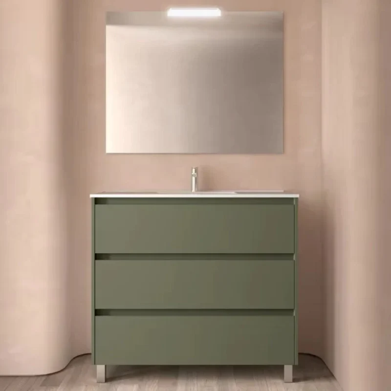 Conjunto mueble de baño 3 cajones con patas Noja Salgar