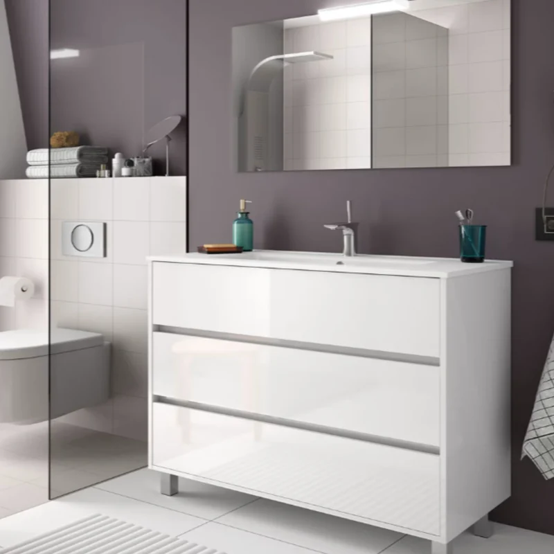 Conjunto mueble de baño 3 cajones con patas Noja Salgar