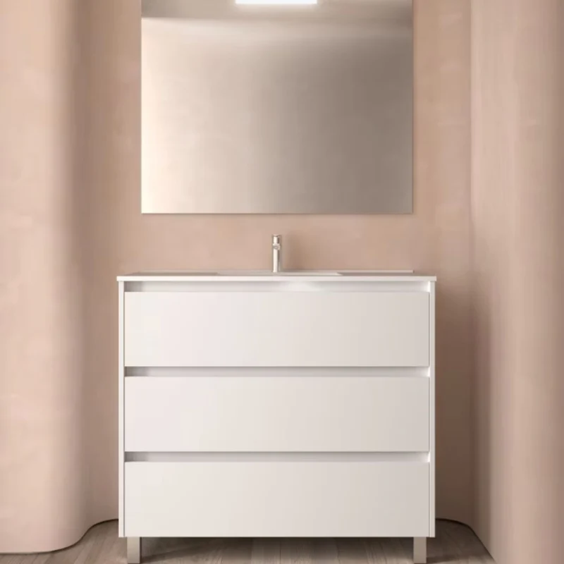 Conjunto mueble de baño 3 cajones con patas Noja Salgar