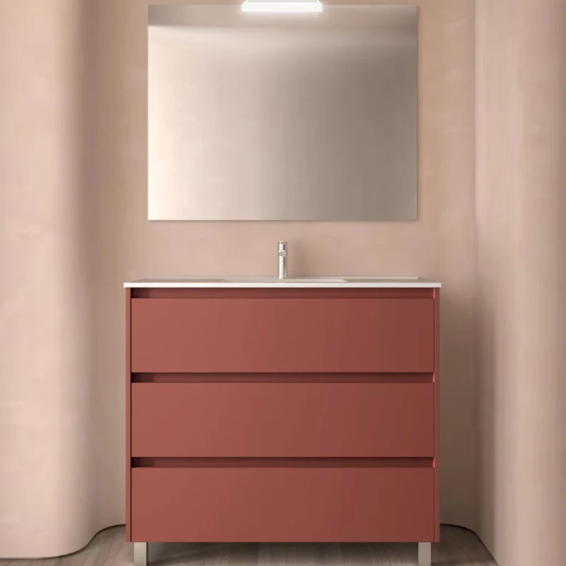 Conjunto mueble de baño 3 cajones con patas Noja Salgar