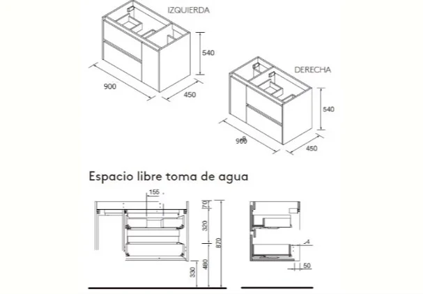 Conjunto mueble de baño Noja Salgar Incrustado