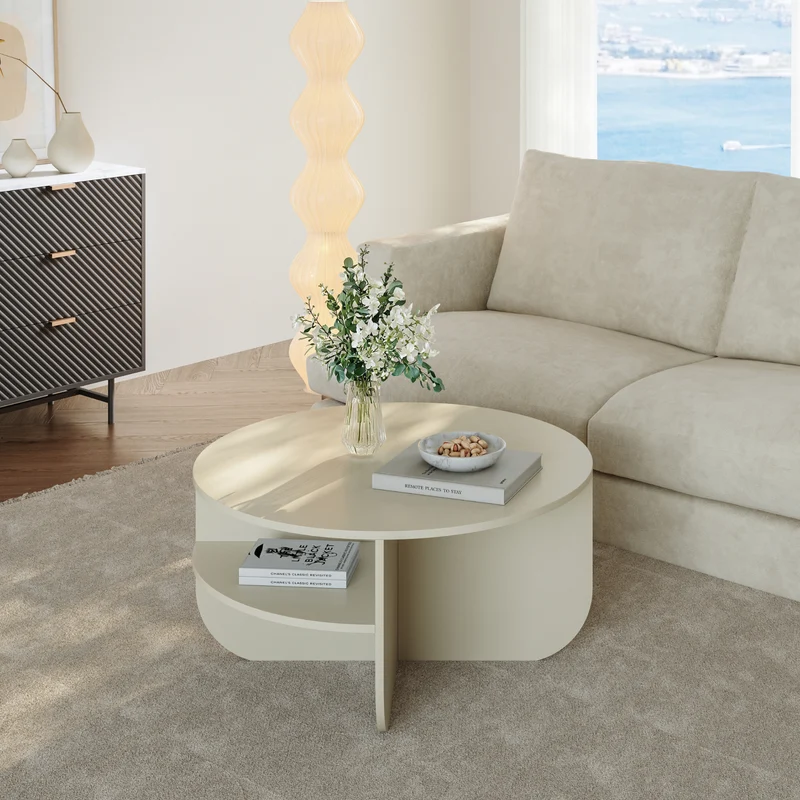 Mesa de centro Reykhon Ø80x41 cm [en.casa]