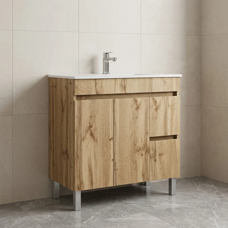 Conjunto mueble de baño con lavabo Planus con patas