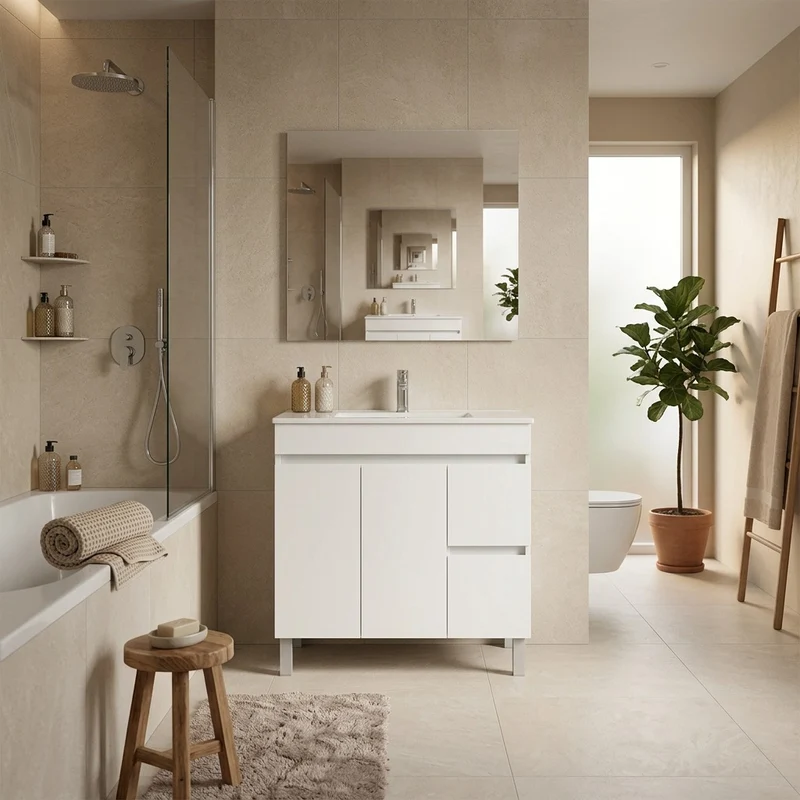 Conjunto mueble de baño con lavabo Planus con patas
