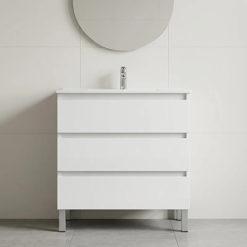 Conjunto mueble de baño con lavabo Marsella con patas