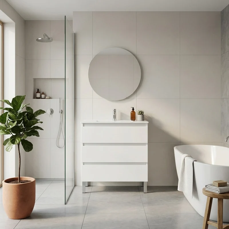 Conjunto mueble de baño con lavabo Marsella con patas