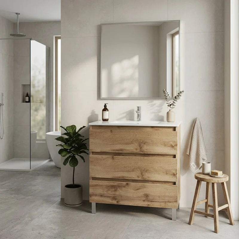 Conjunto mueble de baño con lavabo Marsella con patas